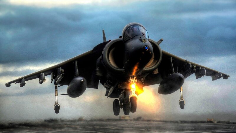 Military Jet Taking Off — Gray, Dramatic, Sunset, Photograph, Runway
