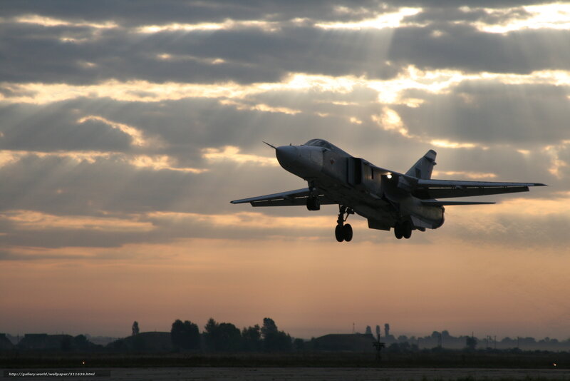 Military Jet Taking Off — Gray, Dramatic, Sunset