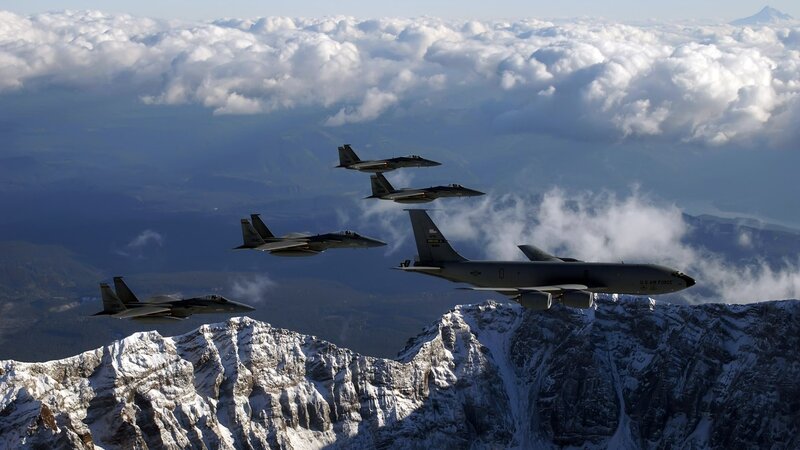 Military Jets Flying — Gray, Dramatic