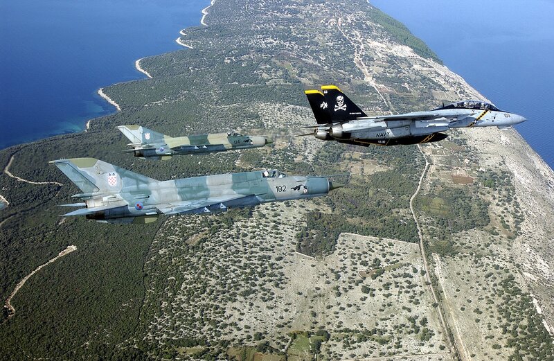 Military Jets Flying — Green