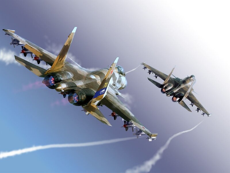 Military Jets in Flight — Blue, Dramatic, Afternoon, Digital Art