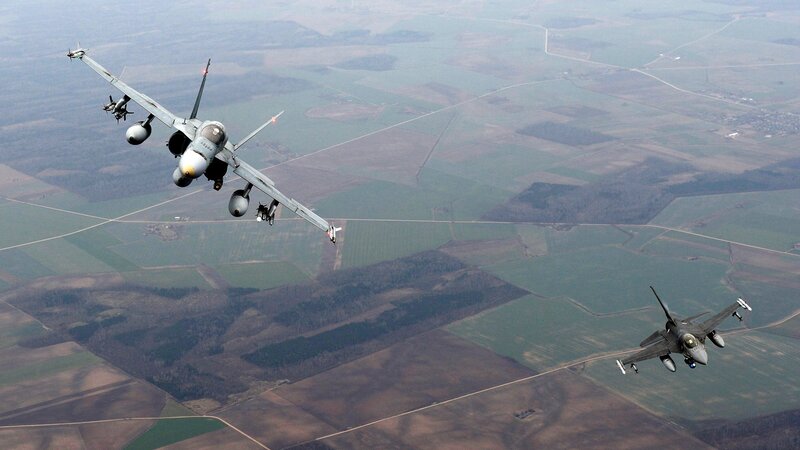 Military Jets in Flight — Gray, Aerial