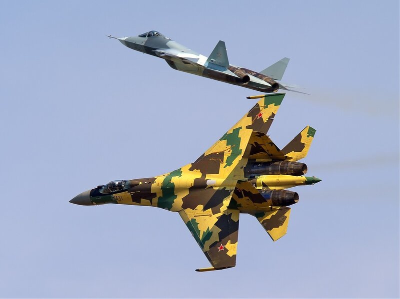 Military Jets in Flight — Yellow