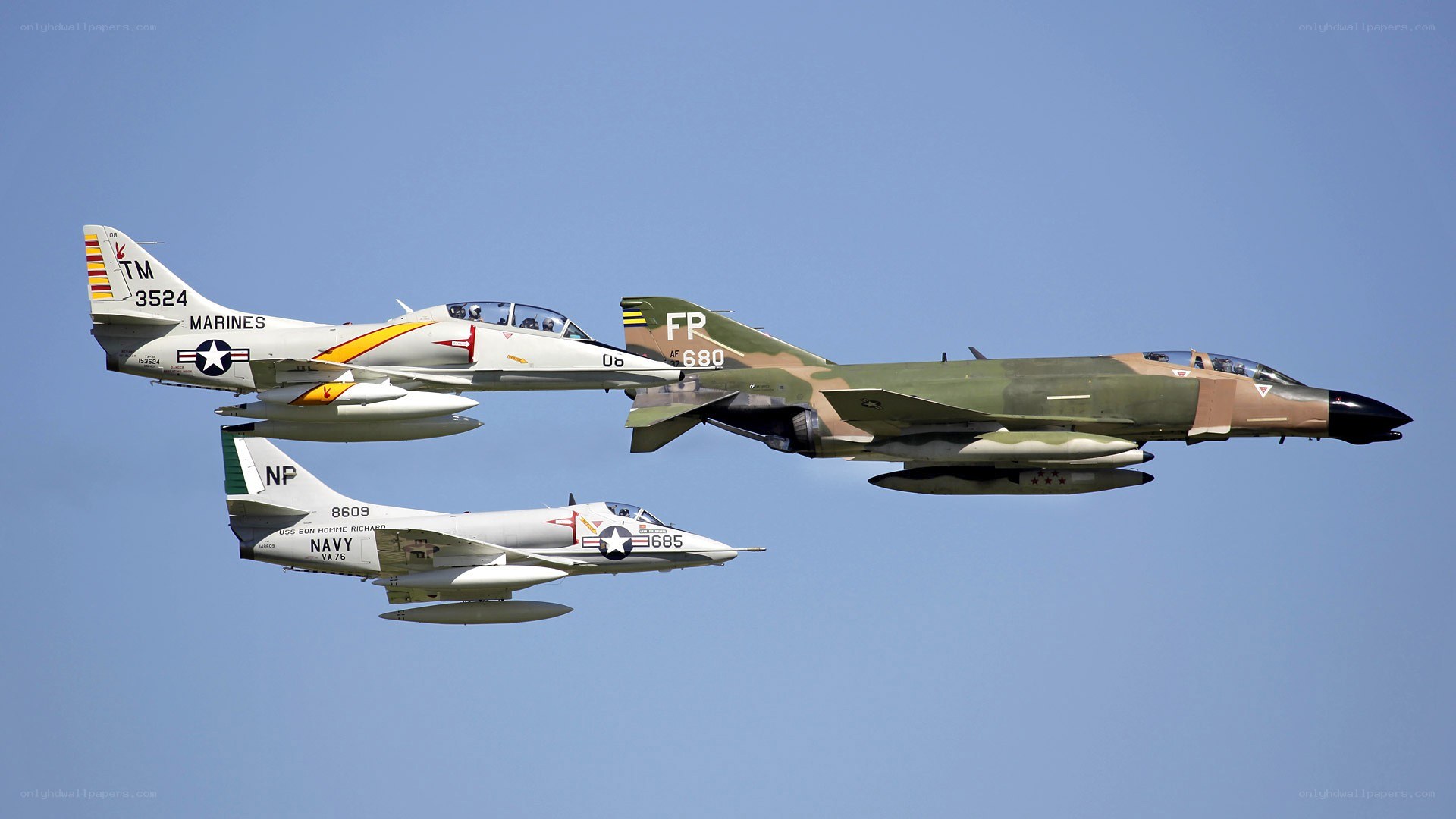 Military jets in formation
