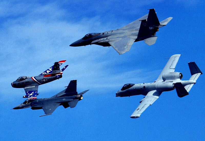 Military jets in formation