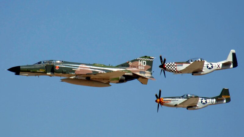 Military Jets in Formation — Blue, Clear