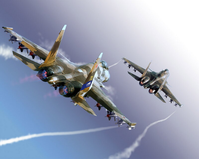 Military Jets in Formation — Blue, Dramatic, Afternoon