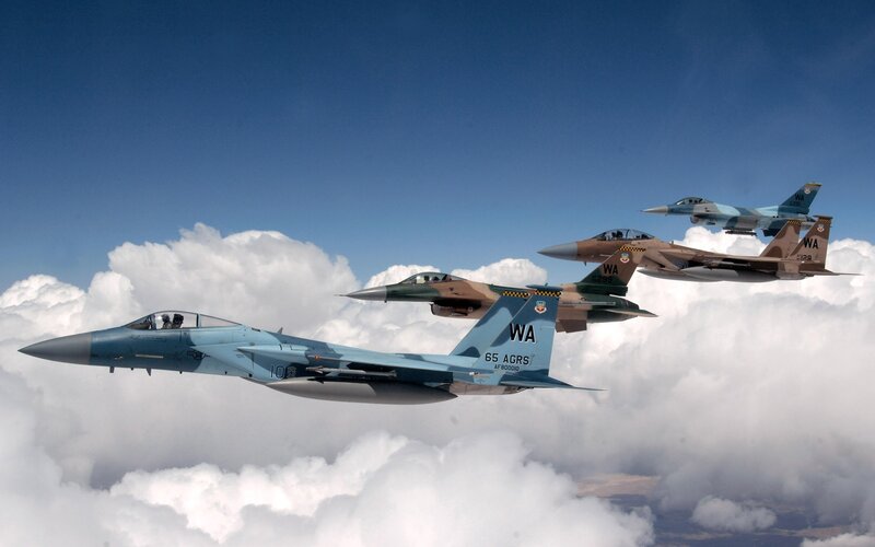 Military Jets in Formation — Clouds