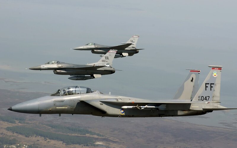 Military Jets in Formation — Gray, Aerial