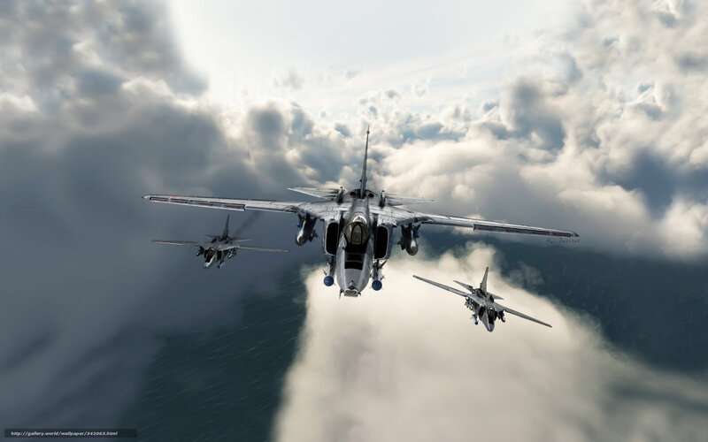 Military Jets in Formation — Gray, Dramatic, Afternoon, Digital Art