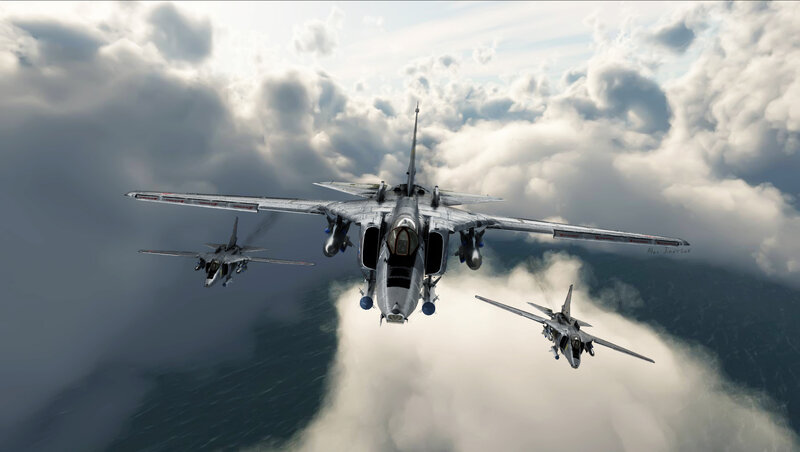 Military Jets in Formation — Gray