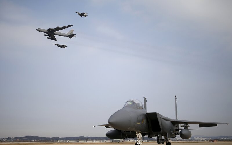Military Jets on Airfield — Gray