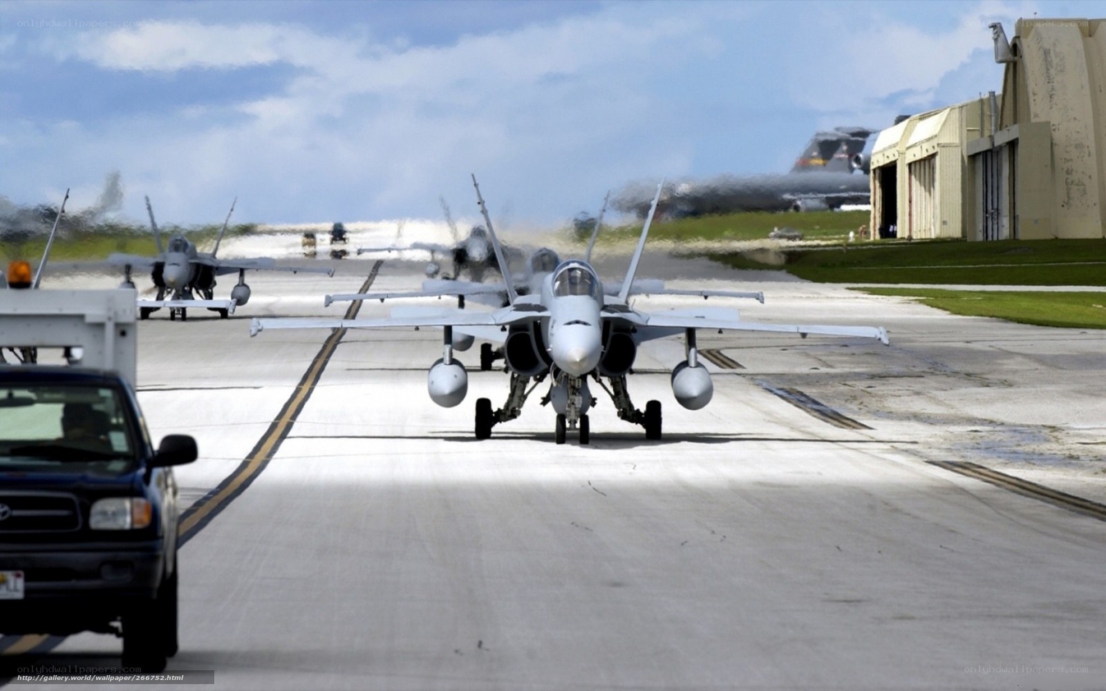 Military jets on airfield