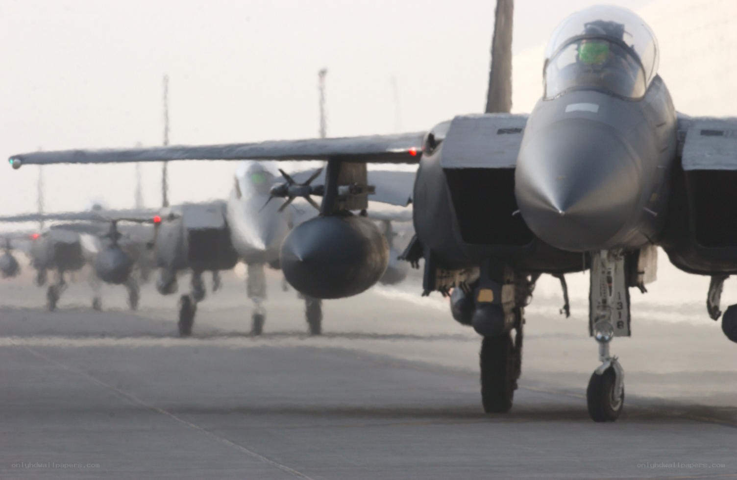 military jets on runway