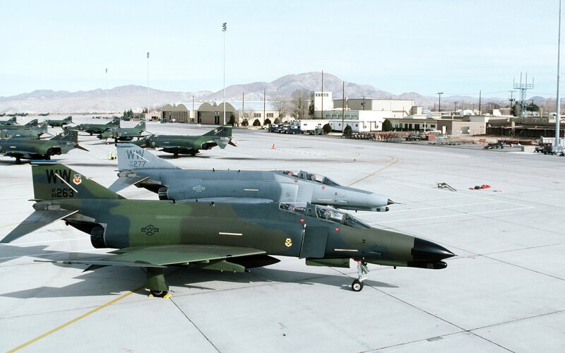 Military Jets on Tarmac — Green, Neutral