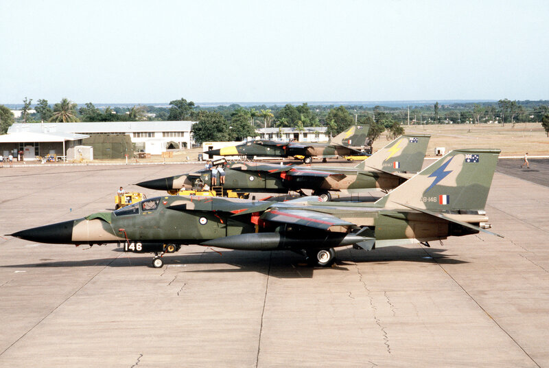 Military Jets on Tarmac — Green