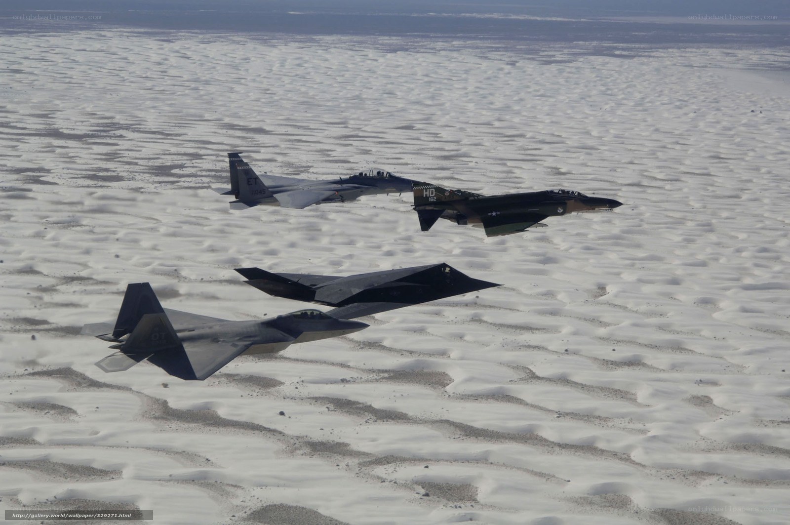 Military jets over desert