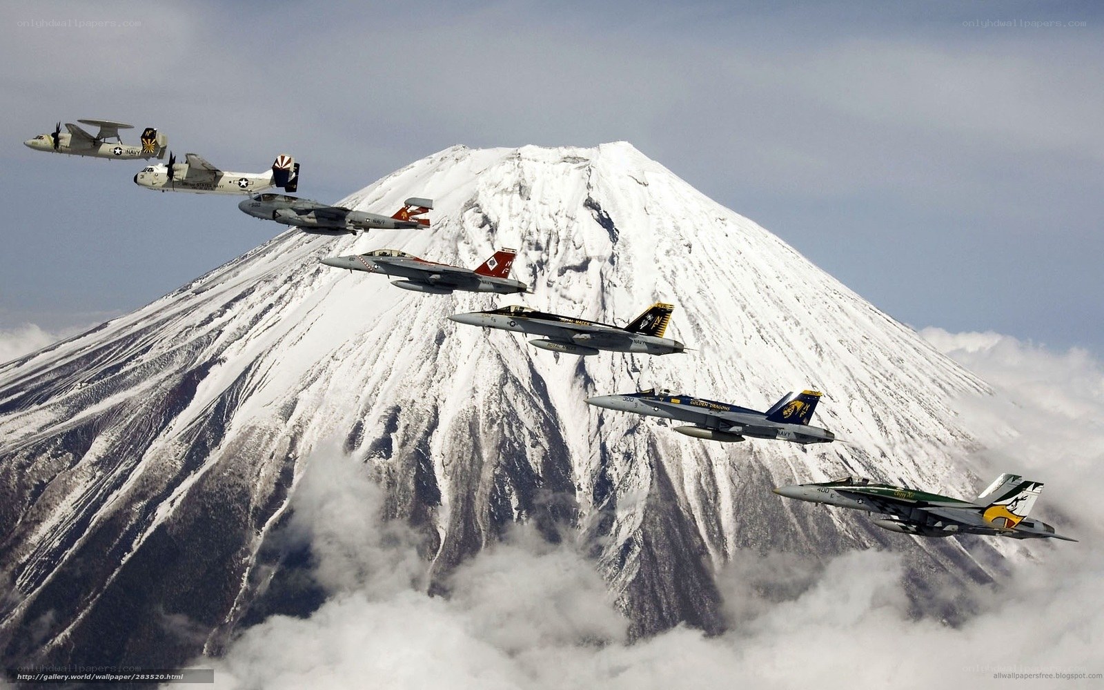 Military jets over Mount Fuji