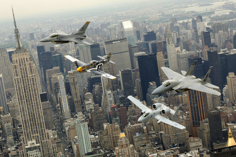 Military jets over New York City