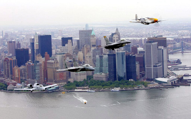 Military jets over New York City