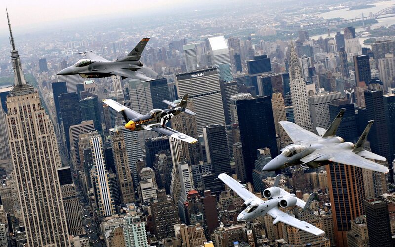 Military jets over New York City