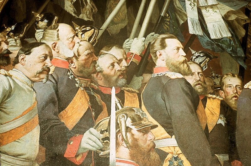 Military leaders in battle scene