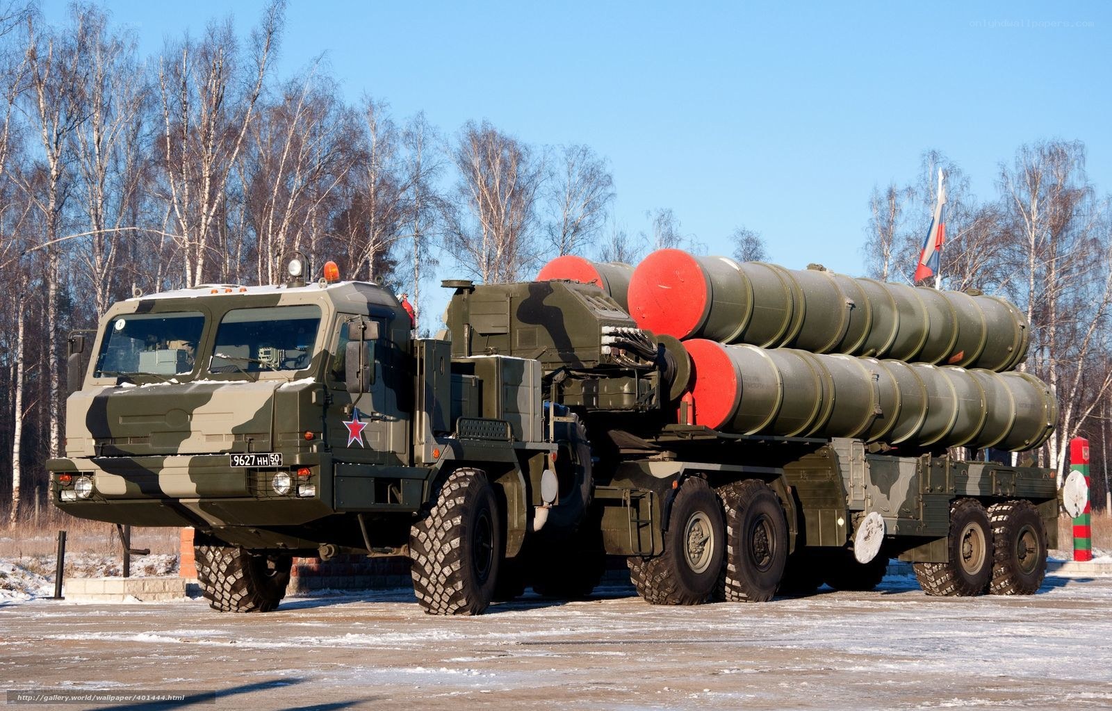 Military missile launcher truck