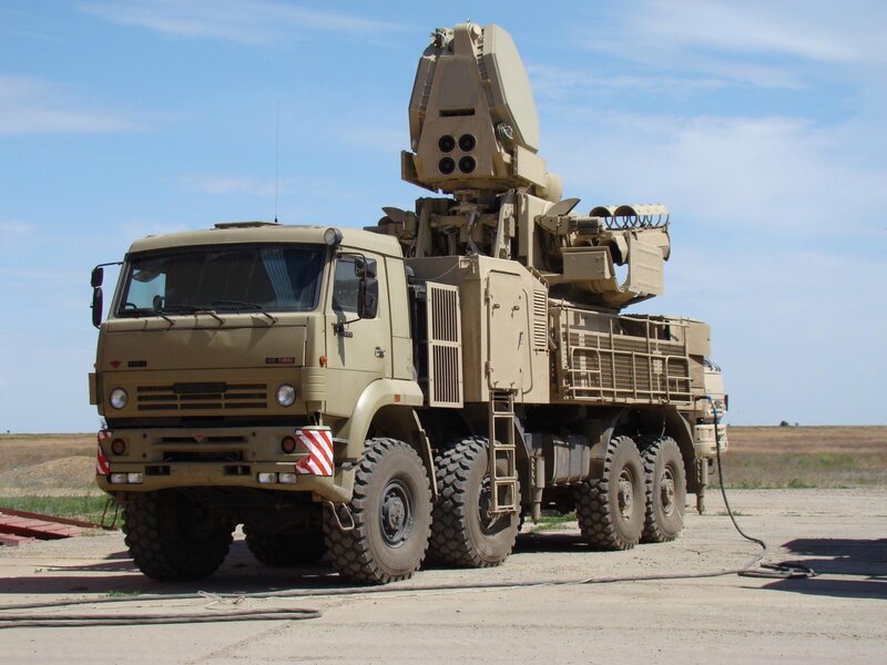 Military missile system on truck