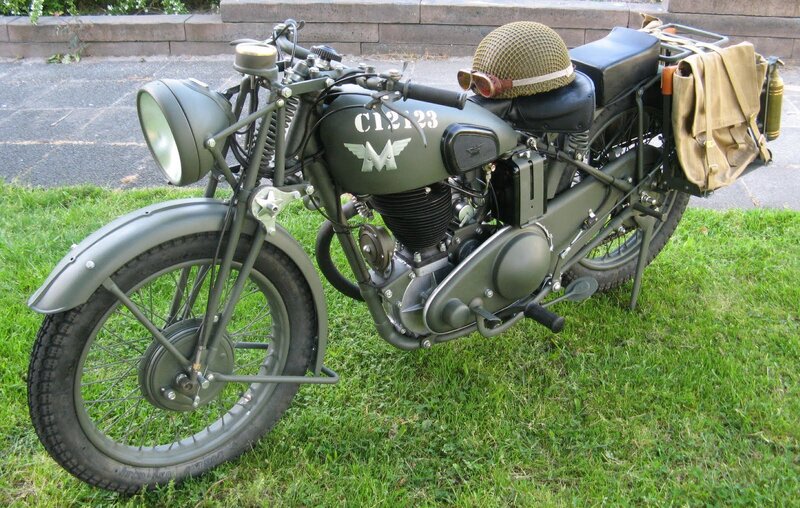 Military Motorcycle on Grass