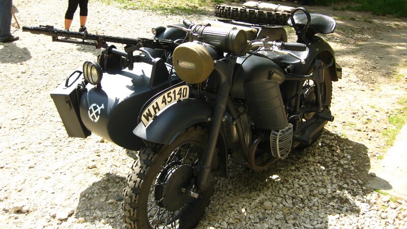 military motorcycle with sidecar