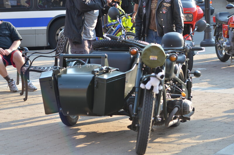Military Motorcycle with Sidecar — Black