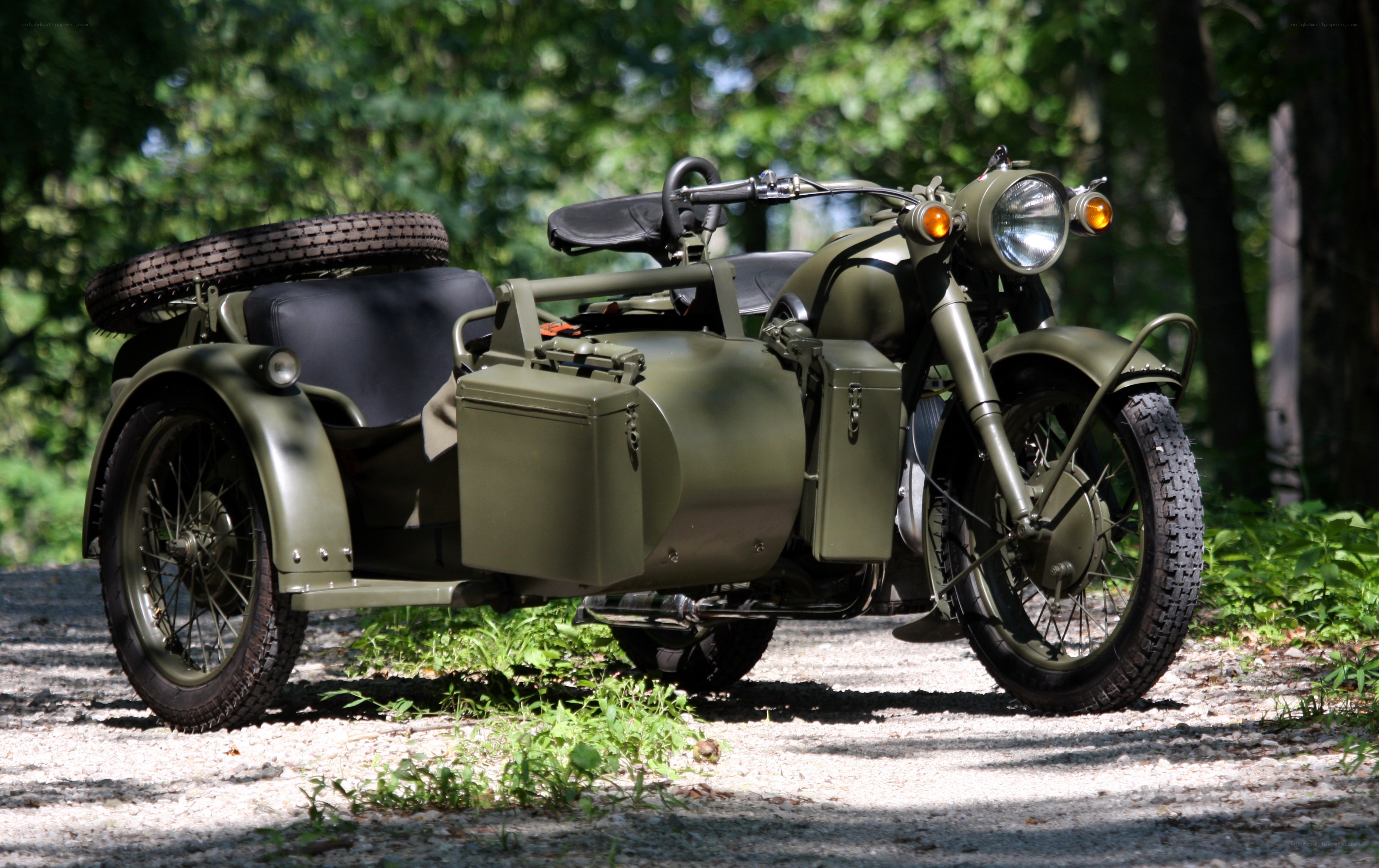 military motorcycle with sidecar