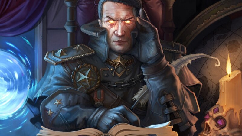 military officer with glowing eyes