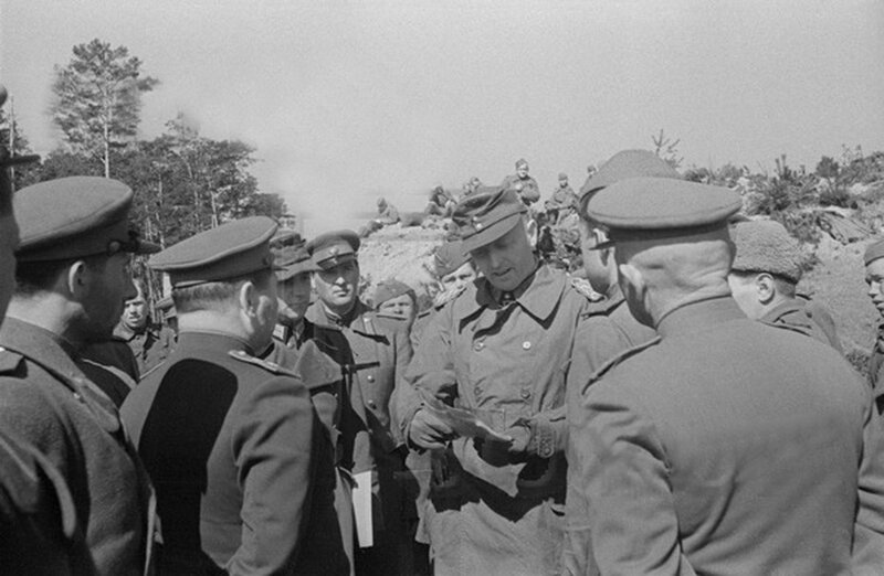 Military officers in discussion