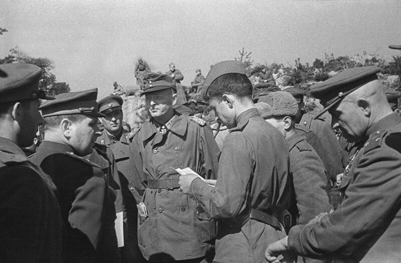 Military officers in discussion