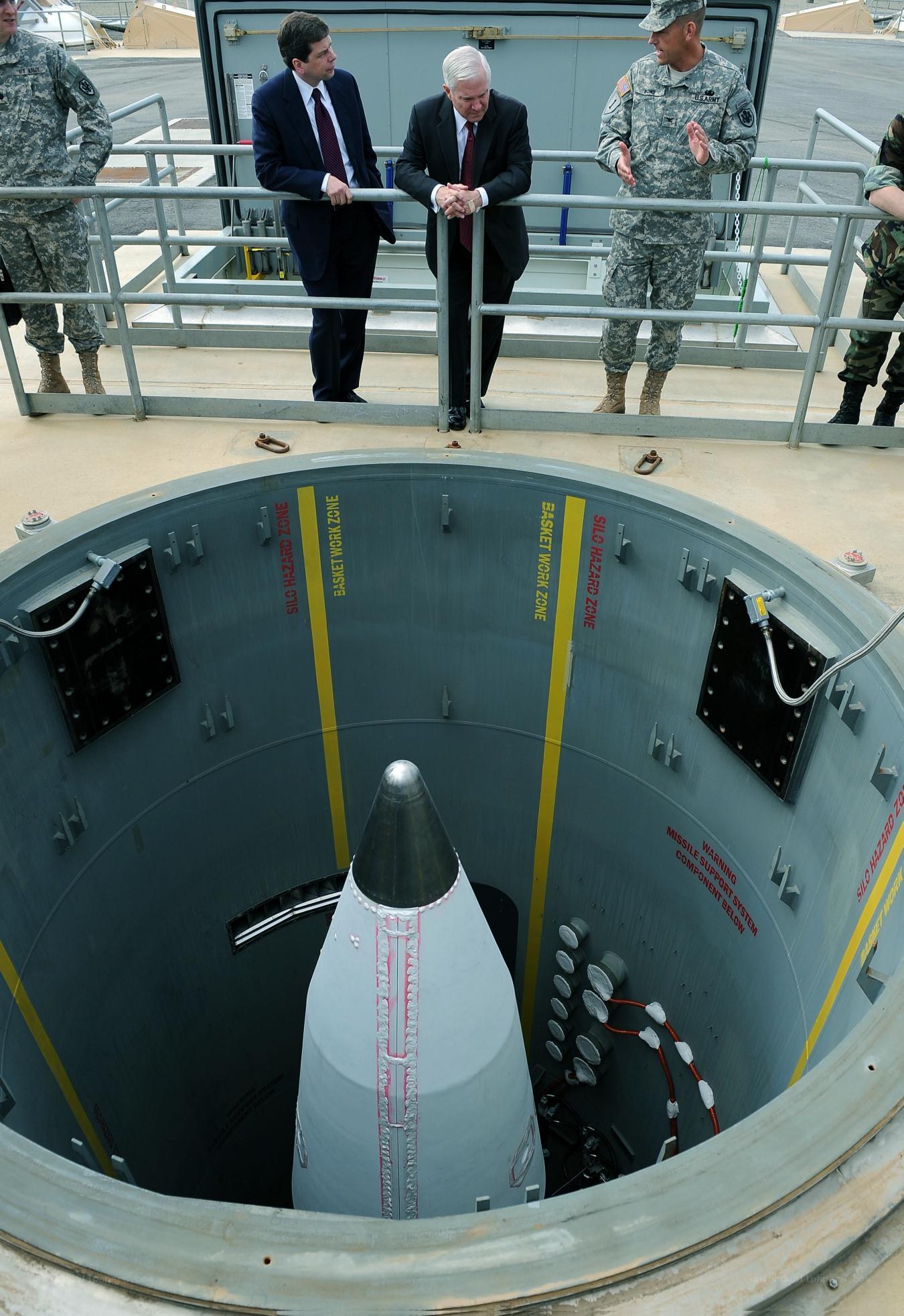 Military officials inspecting missile silo