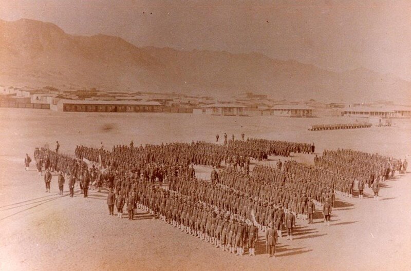 Military parade in desert
