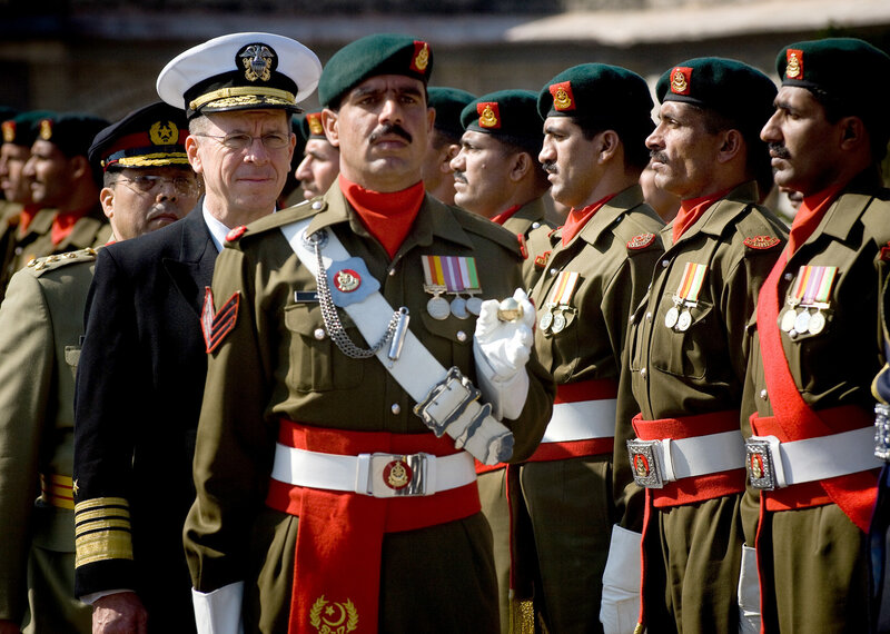 Military parade with officers
