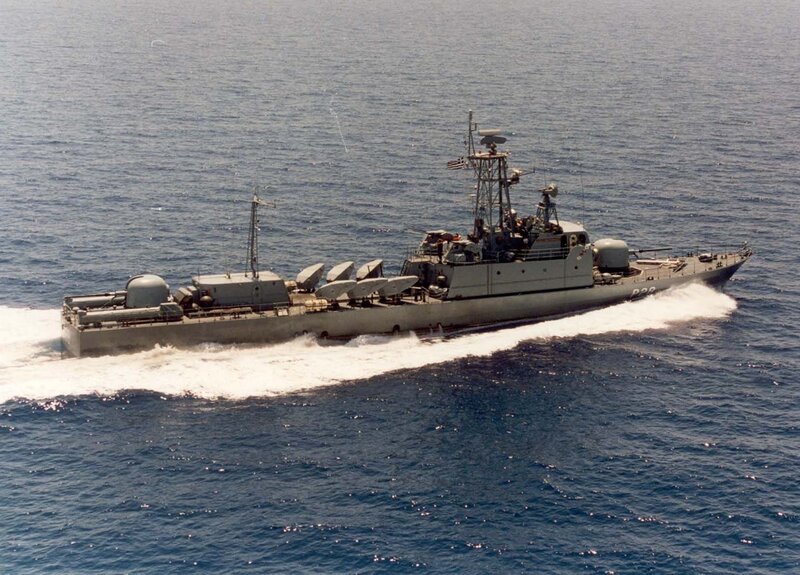 Military patrol boat at sea