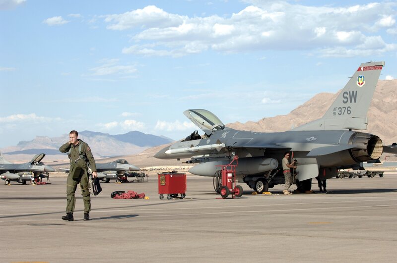 Military Pilot Walking
