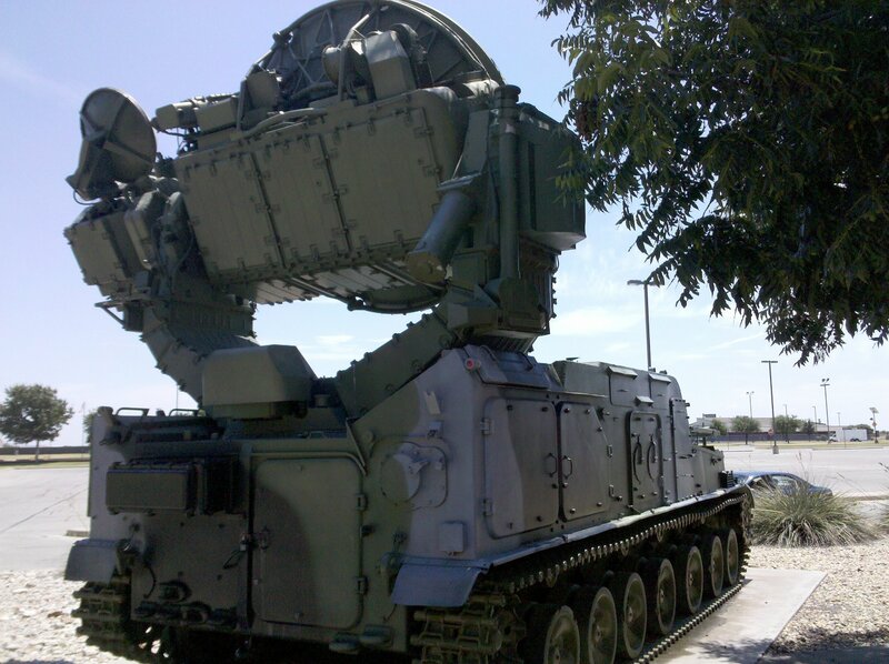military radar vehicle on display