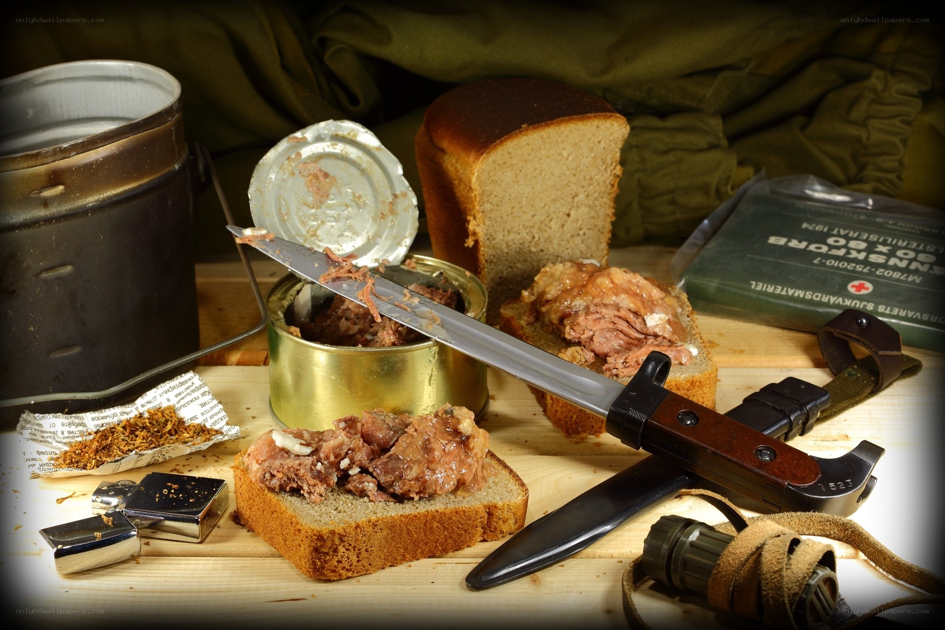 Military rations and gear