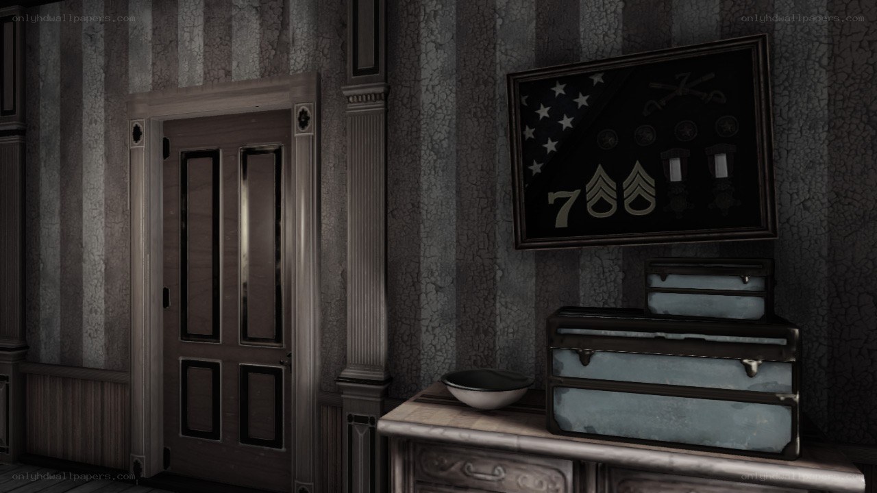 military room with display case