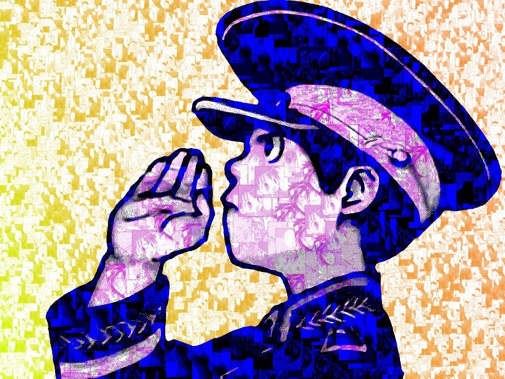 military salute mosaic art
