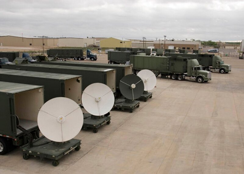Military satellite communication trucks