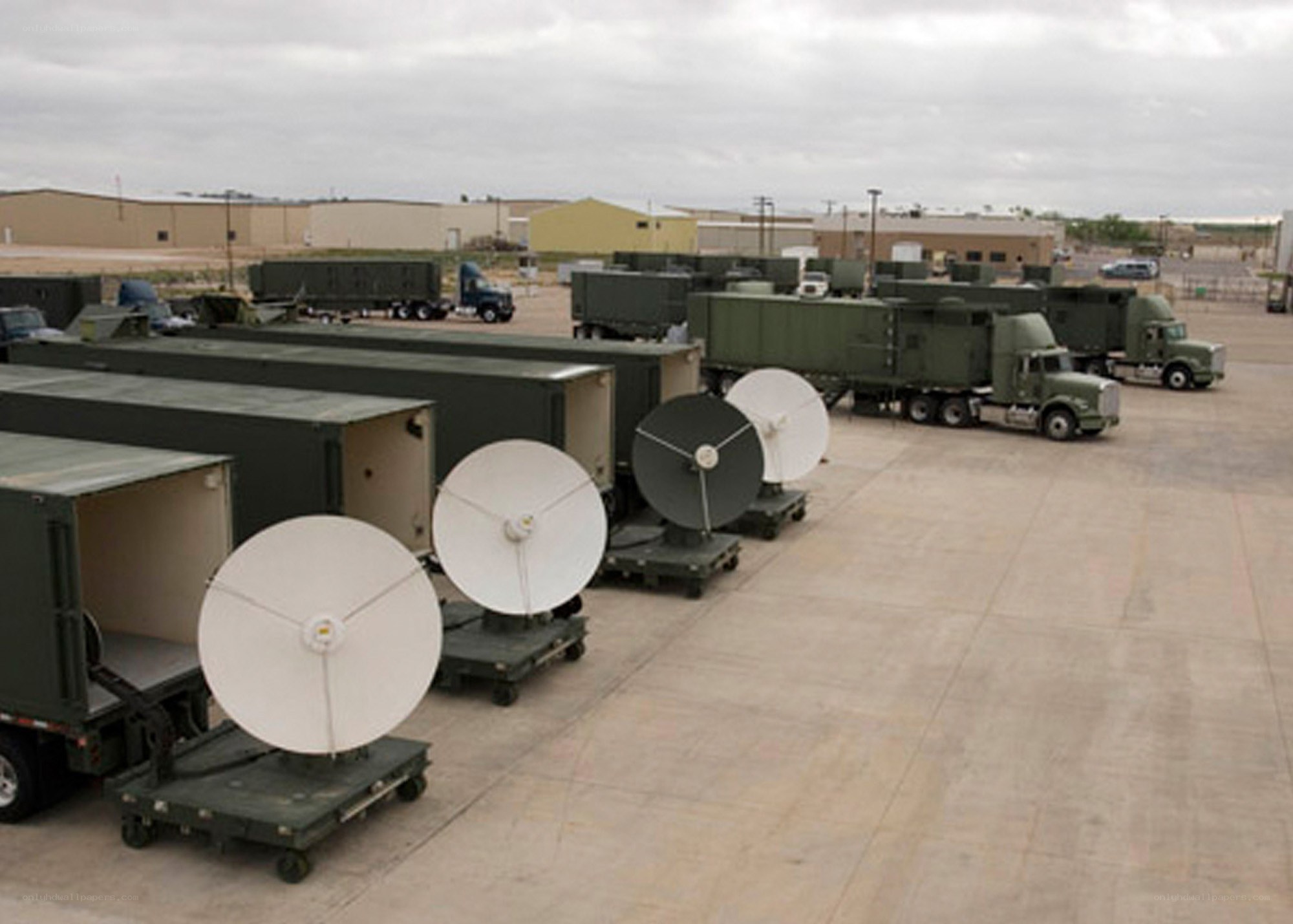 Military satellite communication trucks