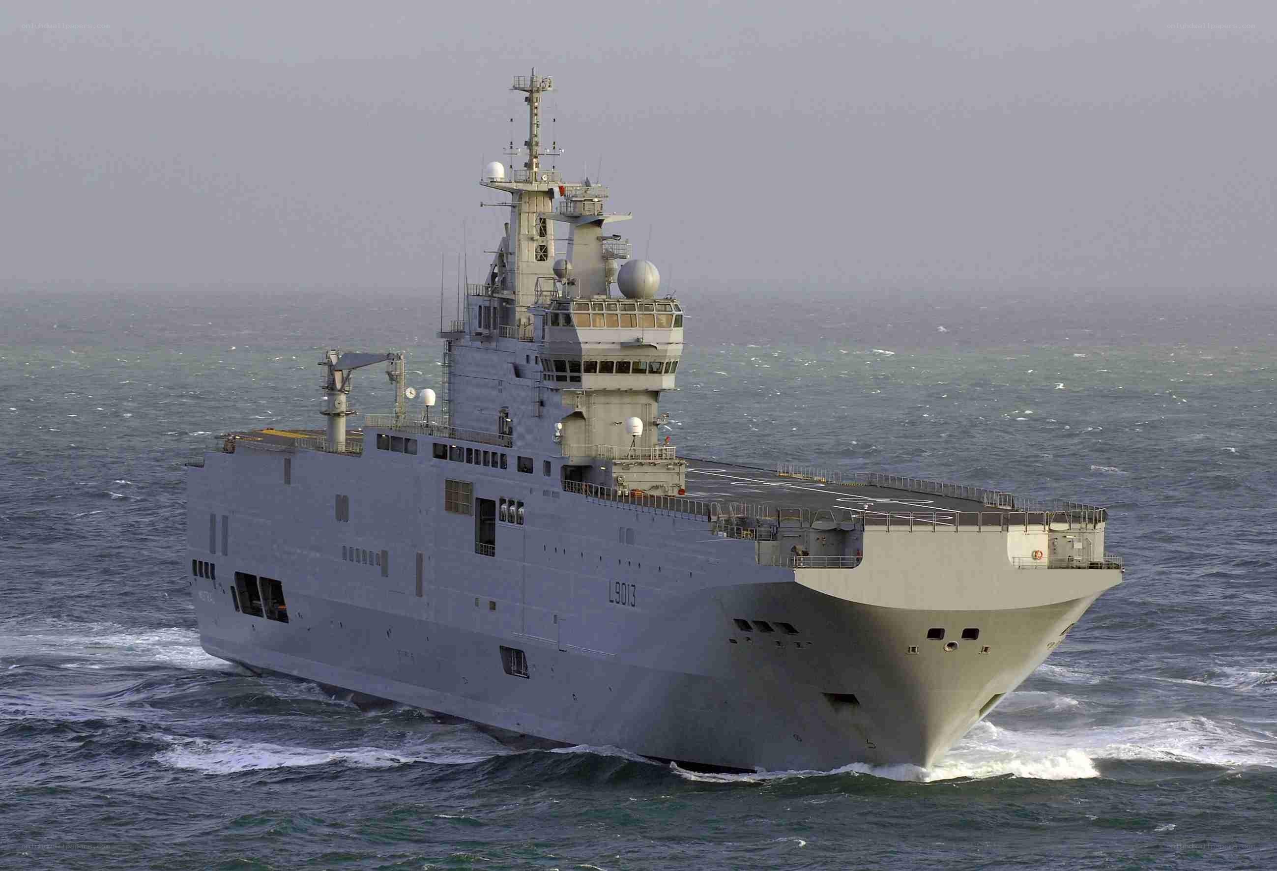 Military ship at sea