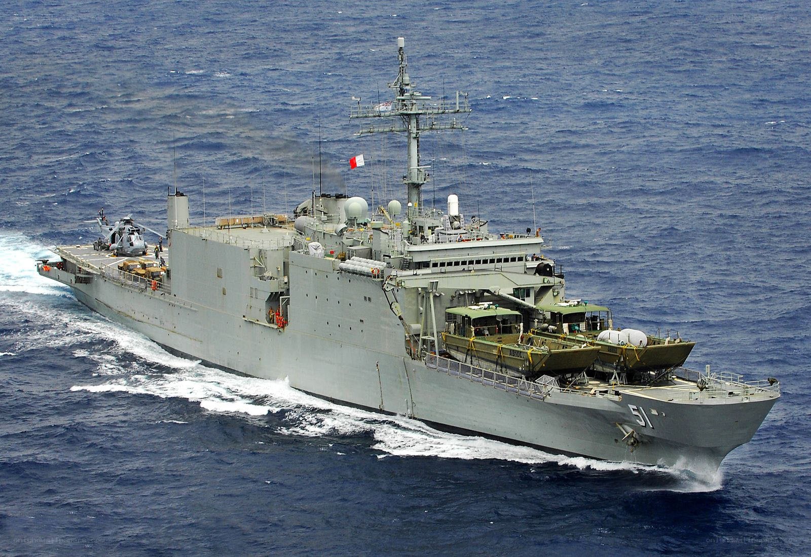 Military ship at sea
