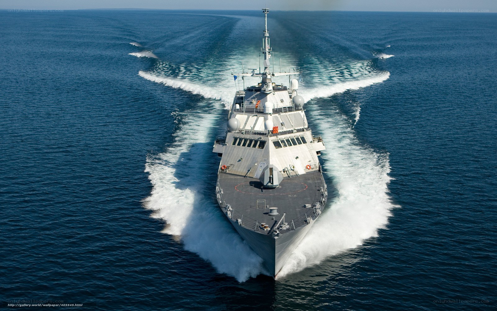 Military ship at sea