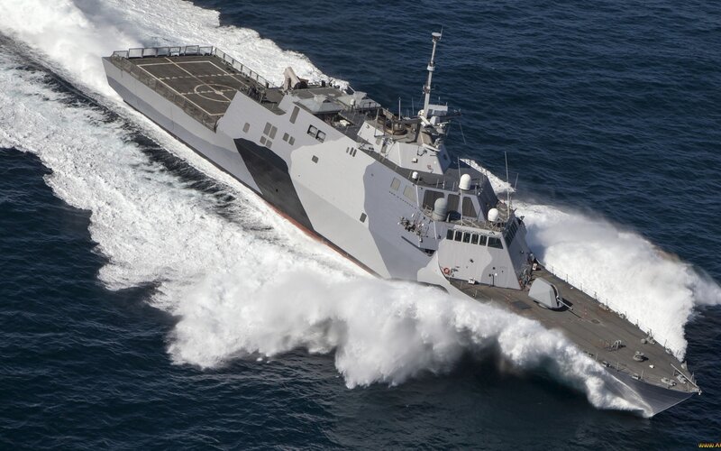 Military Ship in Ocean